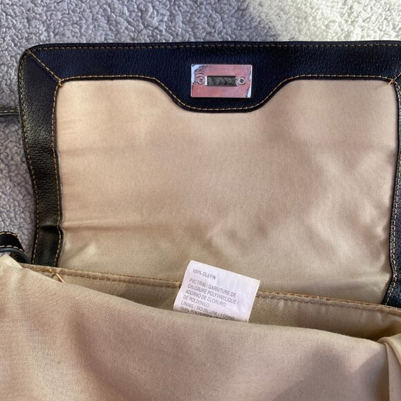 Liz Claiborne Black Tan Woven Wicker Straw Bag Shoulder Purse - Picture 9 of 15